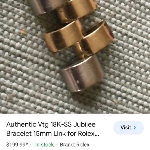 Rolex Original 18KT Gold and SS 36mm Jubilee Link for 16233 Datejust - Picture 8 of 8